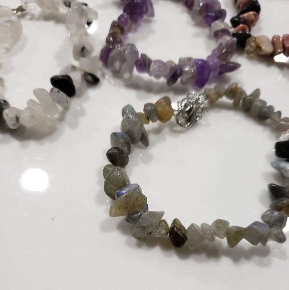 NWOT set of 4 natural stone beaded bracelets - Picture 5 of 6